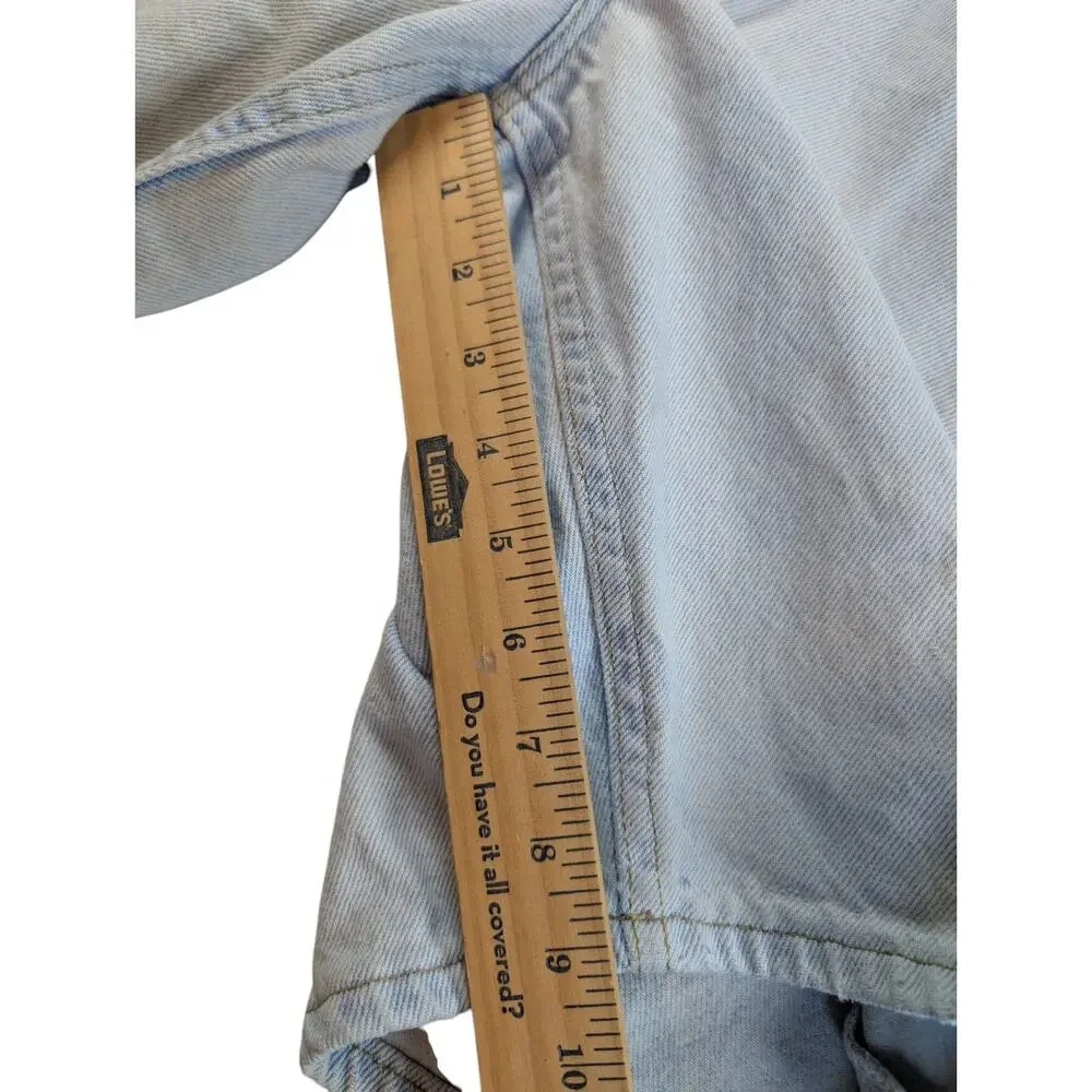 Lee VTG Jean Shorts Mens 32 Light Wash Distressed Y2K Made in USA Jorts Baggy